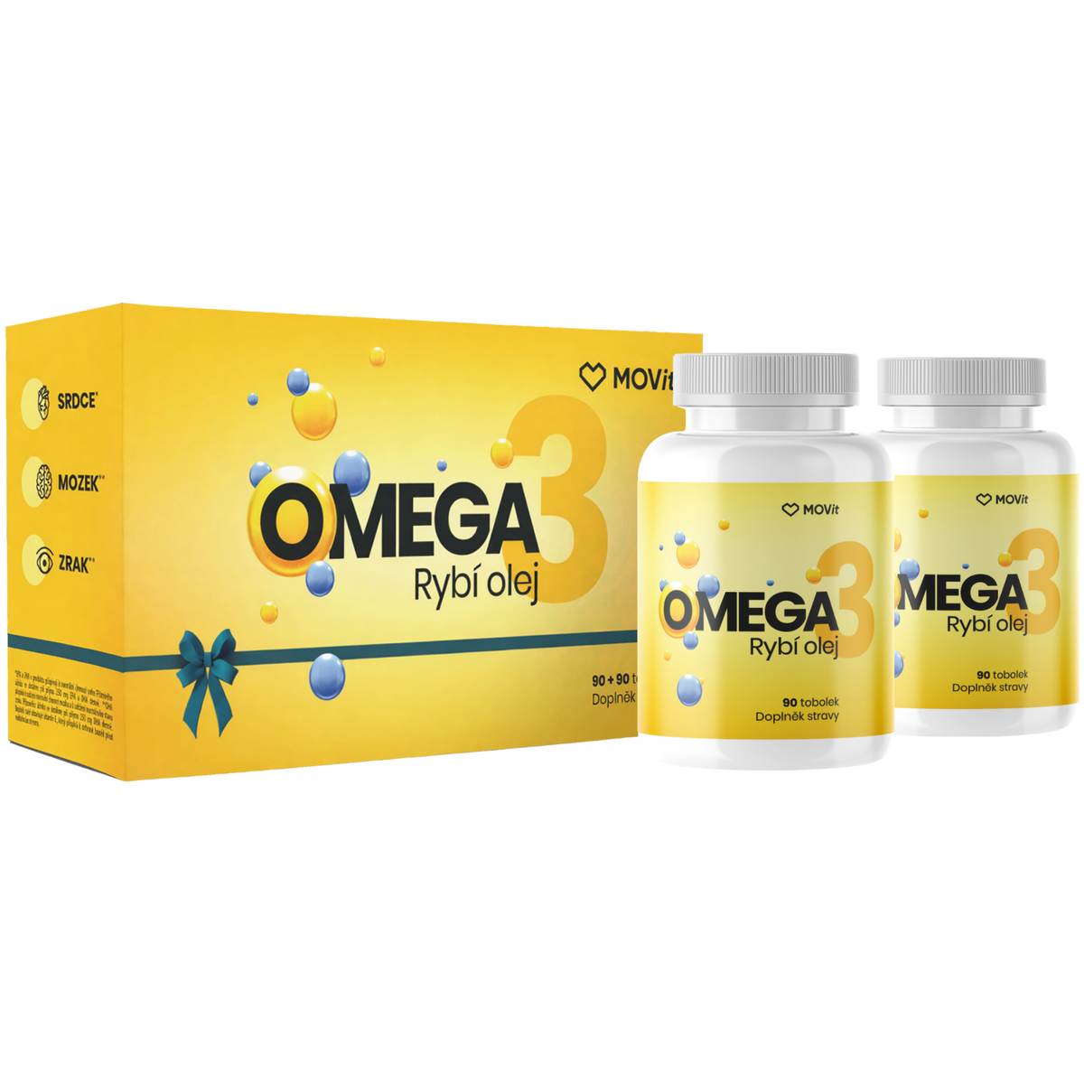 Dárkové balení Omega 3 Rybí olej 1000 mg, 90+90 tobolek