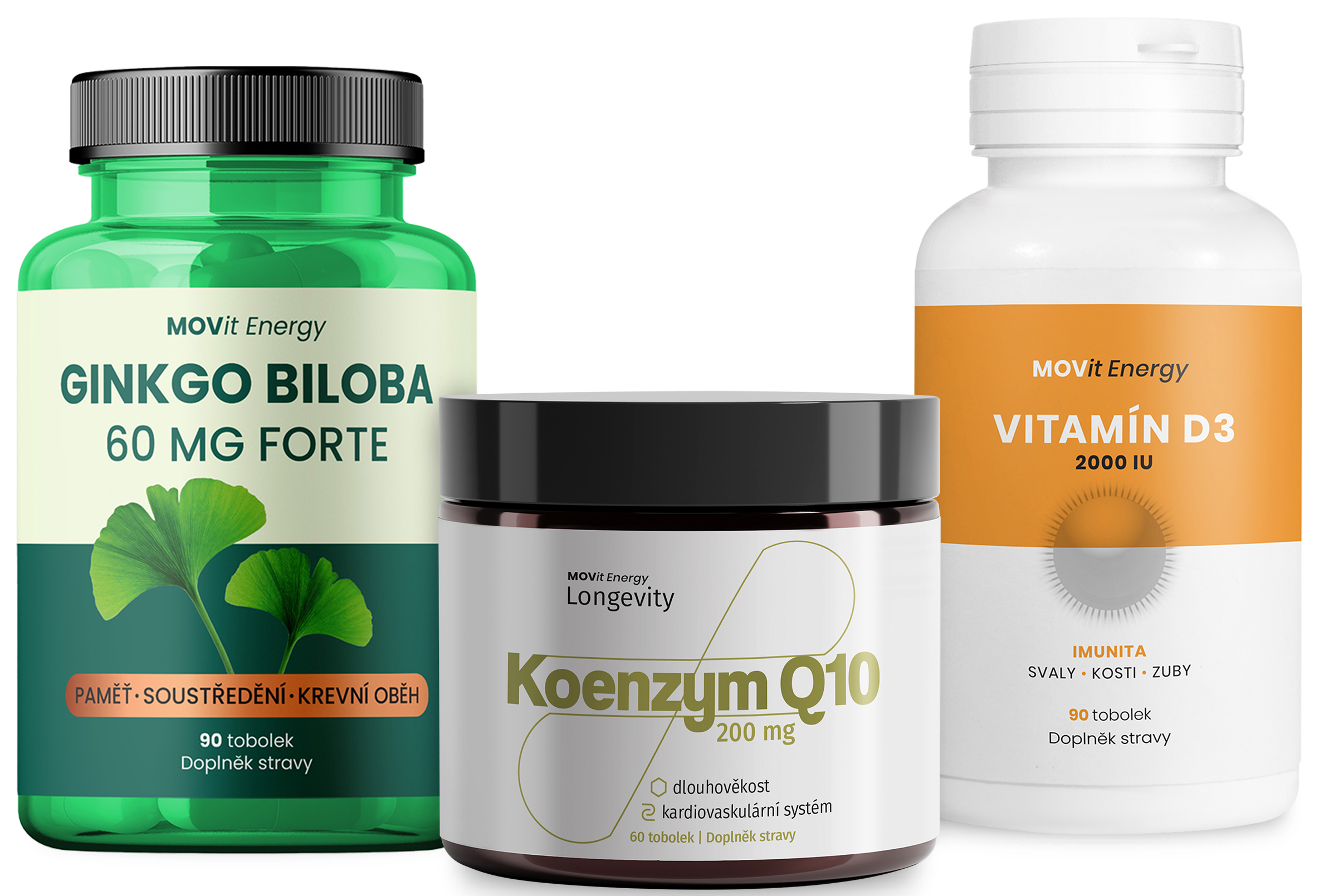 Aktivní život (Ginkgo, Koenzym Q10, Vitamín D3)
