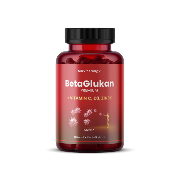 BetaGlukan 350 mg + Vitamin C, D3, Zinek PREMIUM, 60 kapslí