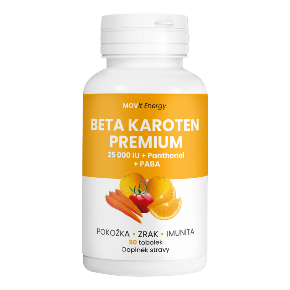 MOVit Energy Beta karoten PREMIUM 25 000 IU + Panthenol + PABA, 90 tobolek