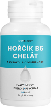 Hořčík B6 Chelát 100 mg, 90 veganských kapslí