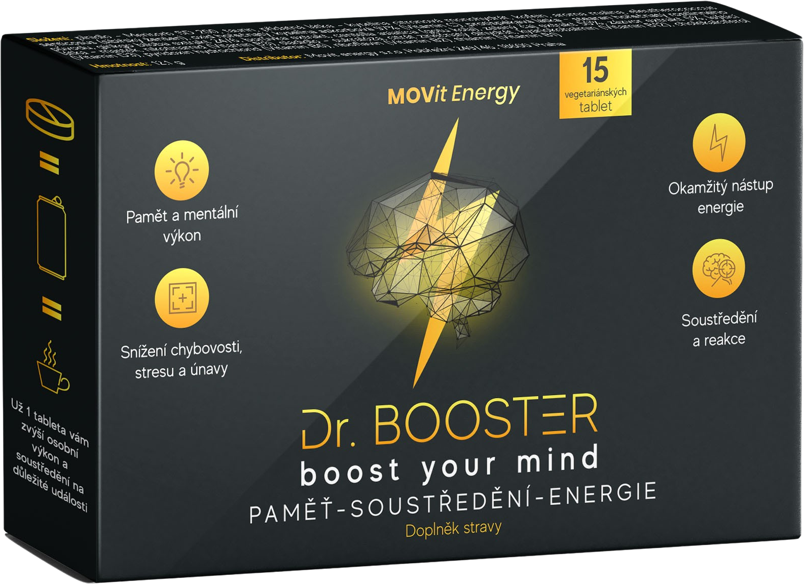 Dr. Booster- paměť, soustředění, energie, 15 veganských tablet