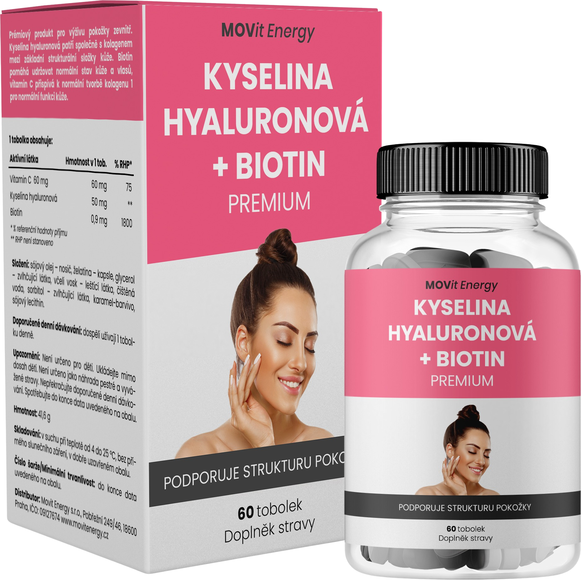 Kyselina hyaluronová + Biotin PREMIUM, 60 tobolek