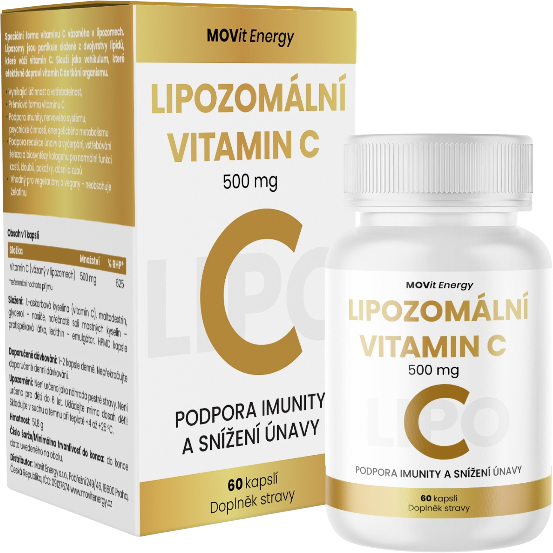 Lipozomální Vitamin C 500 mg, 60 kapslí