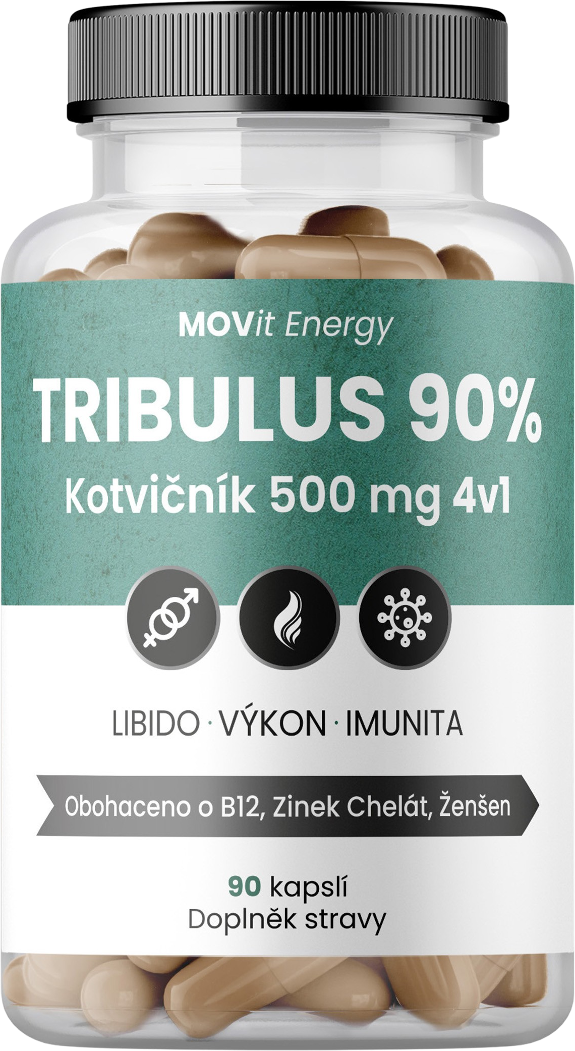 TRIBULUS 90% Kotvičník 500 mg 4v1, 90 kapslí