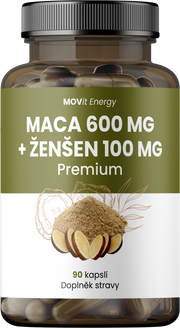 Maca 600 mg + Ženšen 100 mg, 90 kapslí