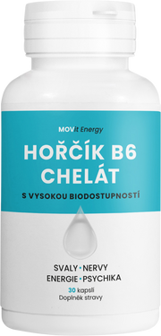 Hořčík B6 Chelát 100 mg, 30 veganských kapslí