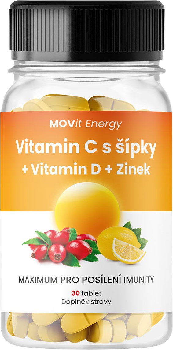 Vitamín C 1200 mg s šípky + Vitamín D + Zinek PREMIUM, 30 tablet