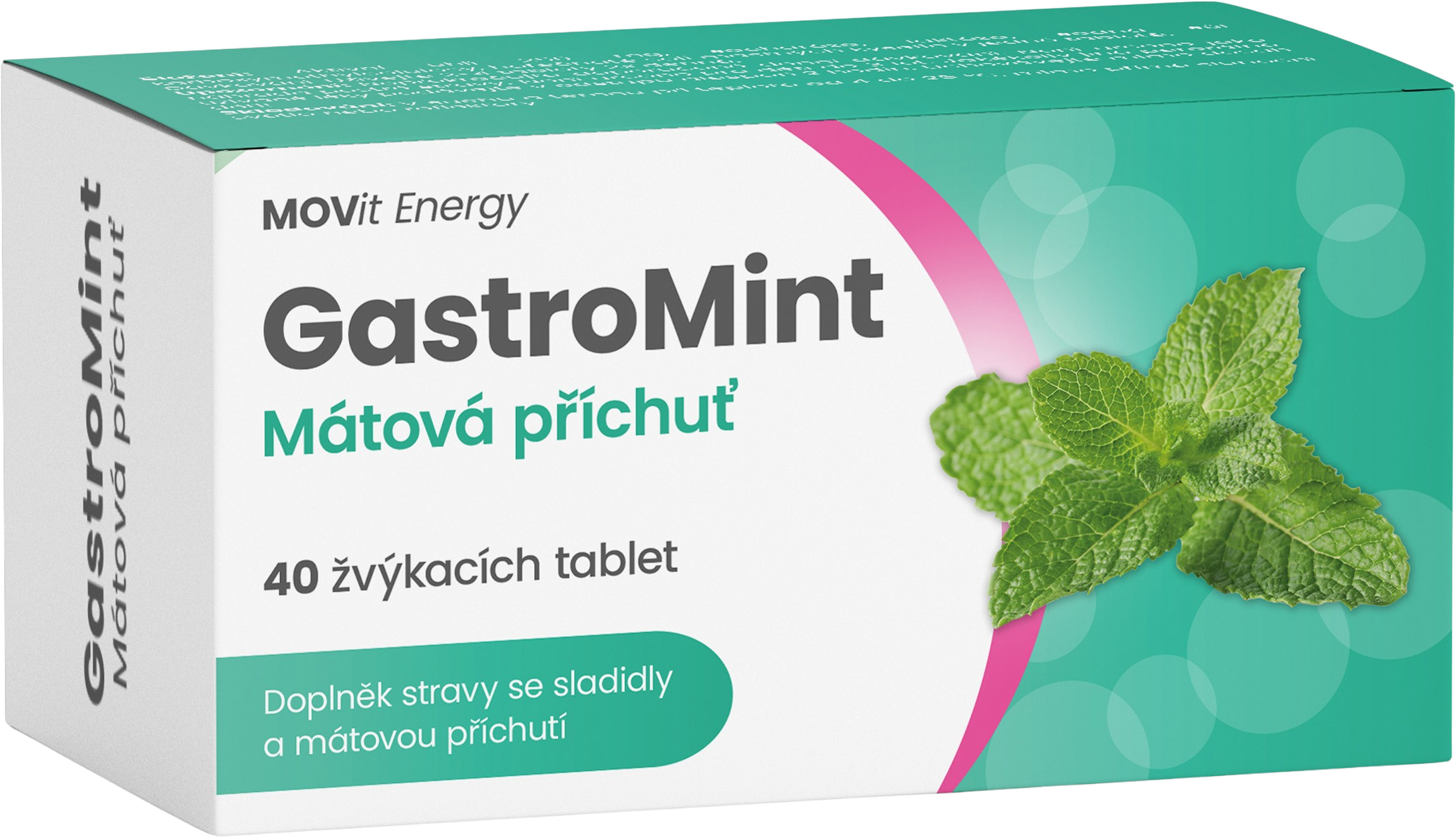 GastroMint Mátová příchuť, 40 žvýkacích tablet