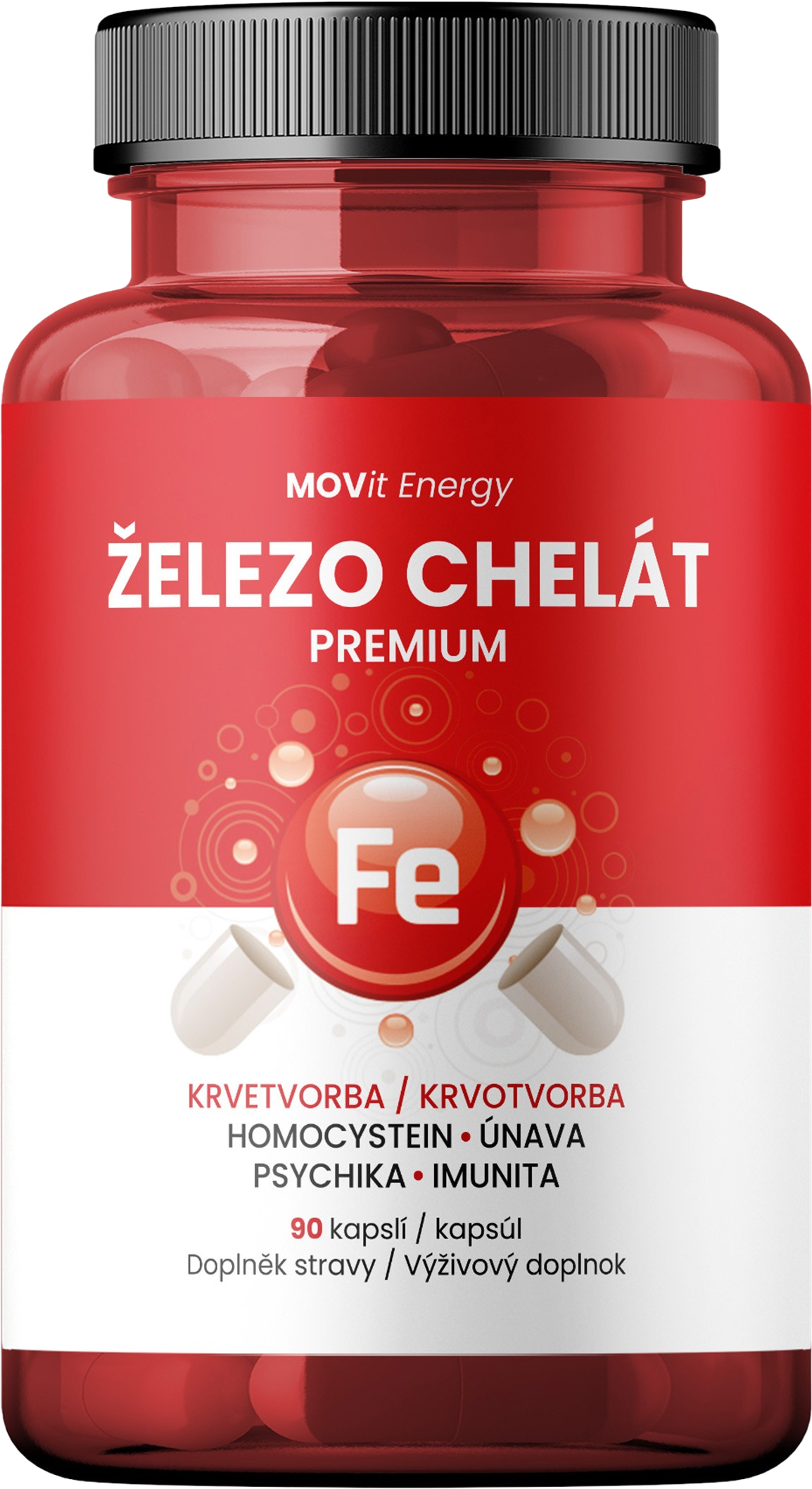 Železo Chelát Premium, 90 kapslí