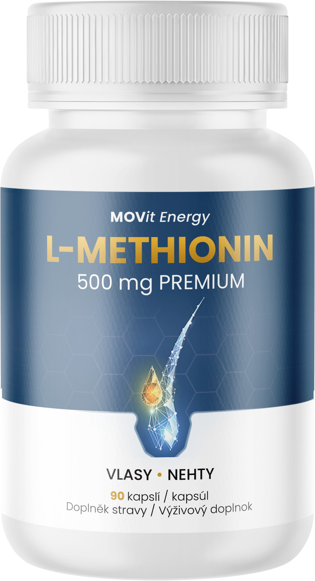 Methionin PREMIUM 500 mg, 90 veganských kapslí