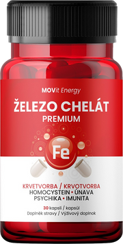 Železo Chelát Premium, 30 kapslí