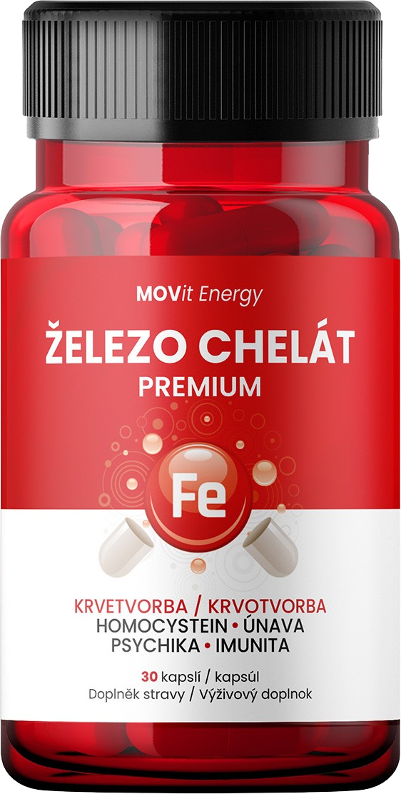 Železo Chelát Premium, 30 kapslí