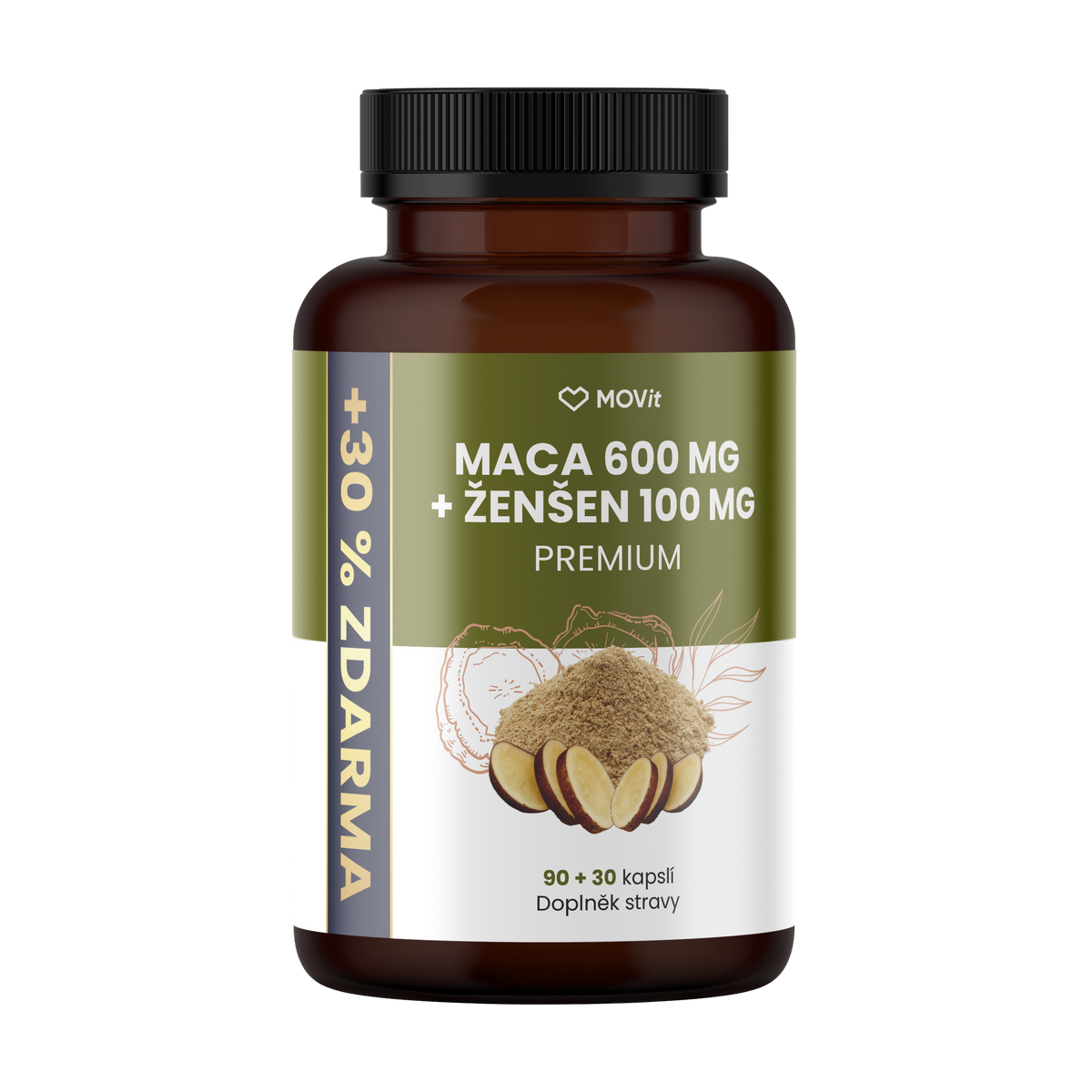 Maca 600 mg + Ženšen 100 mg, 90+30 kapslí