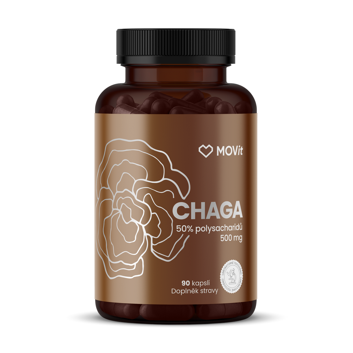 Chaga 50% polysacharidů 500 mg, 90 kapslí