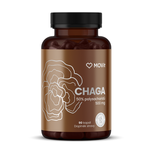 Chaga 50% polysacharidů 500 mg, 90 kapslí