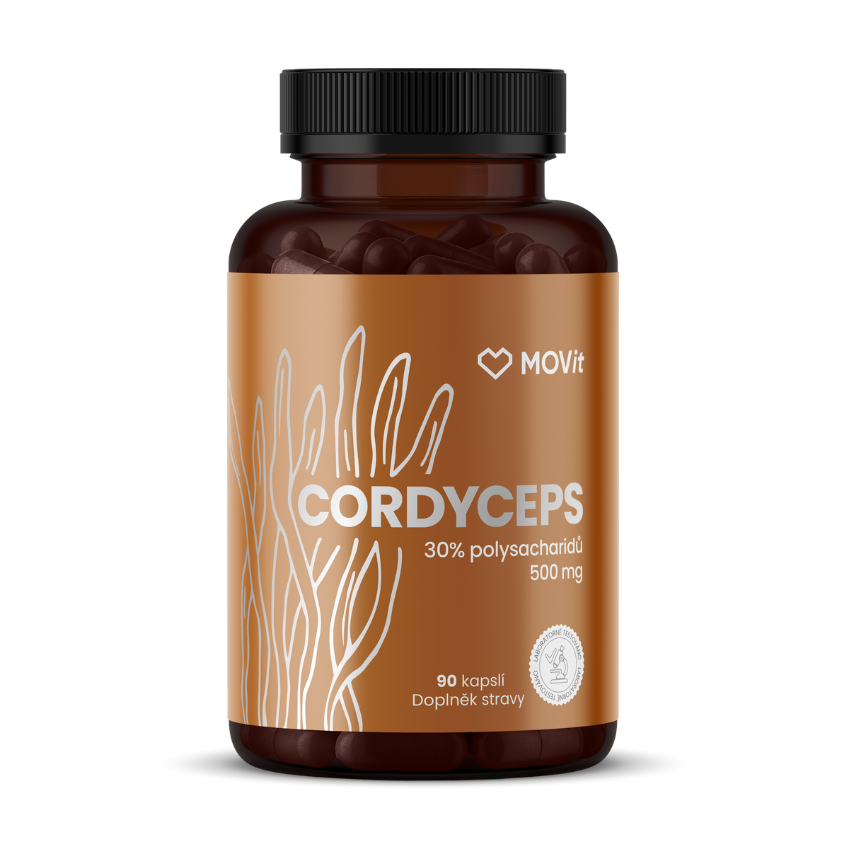 Cordyceps 30% polysacharidů 500 mg, 90 kapslí