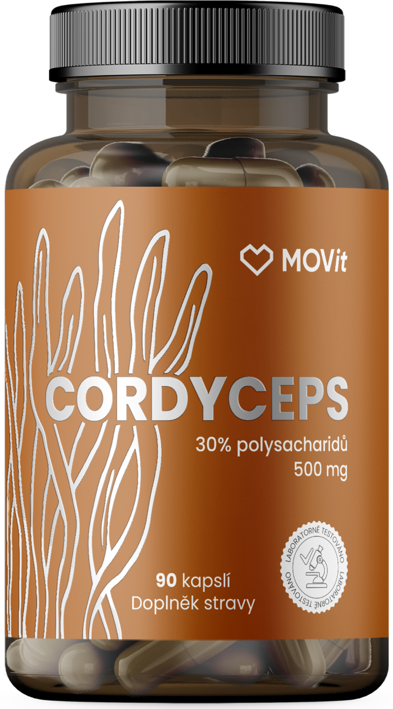 Cordyceps 30% polysacharidů 500 mg, 90 kapslí