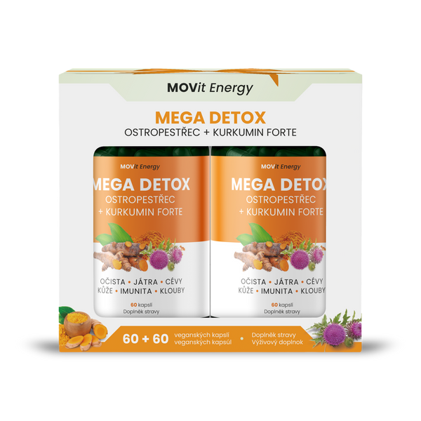 Dárkové Balení MEGA DETOX Ostropestřec + Kurkumin FORTE, 60+60 veganských kapslí