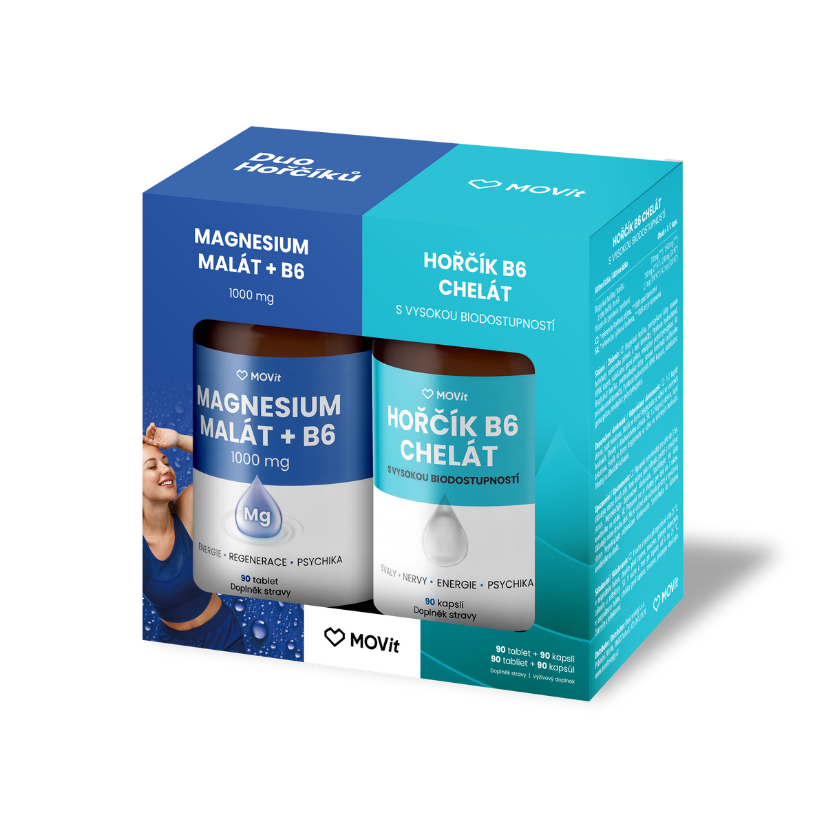 Duo Hořčíků - Malát & Bisglycinát, 90 tablet + 90 kapslí