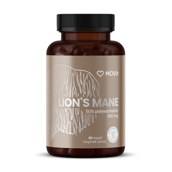 Hericium - Lion's mane 50% polysacharidů 500 mg, 90 kapslí