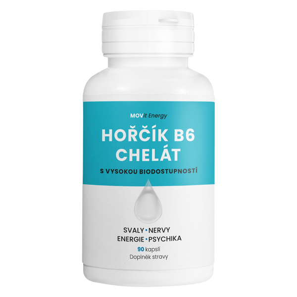 Hořčík B6 Chelát 100 mg, 90 veganských kapslí