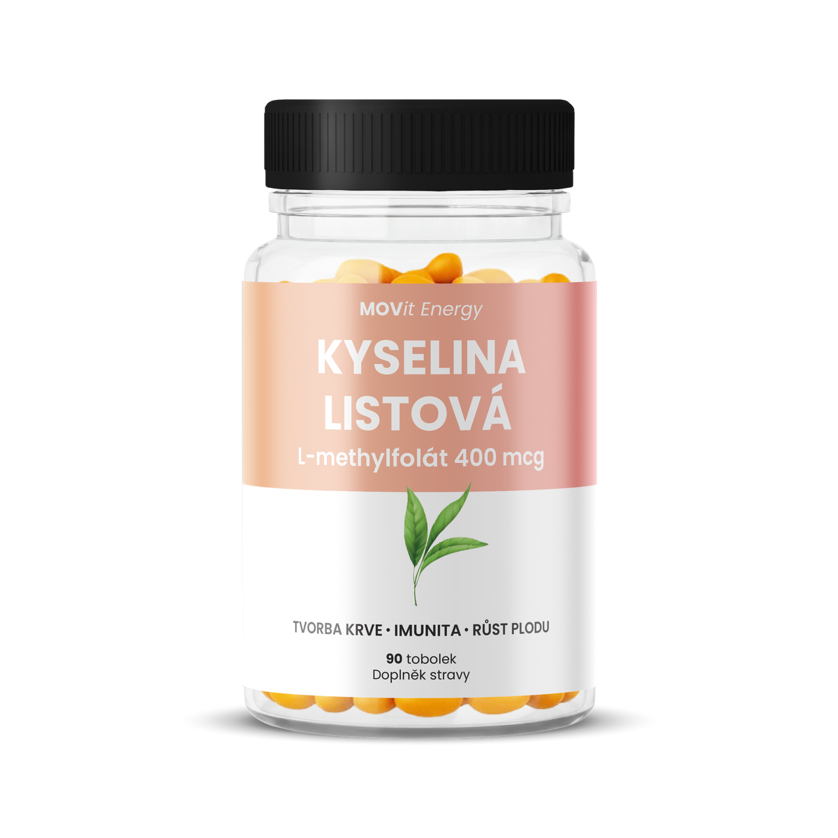 Kyselina Listová L-methylfolát 400 mcg, 90 tobolek