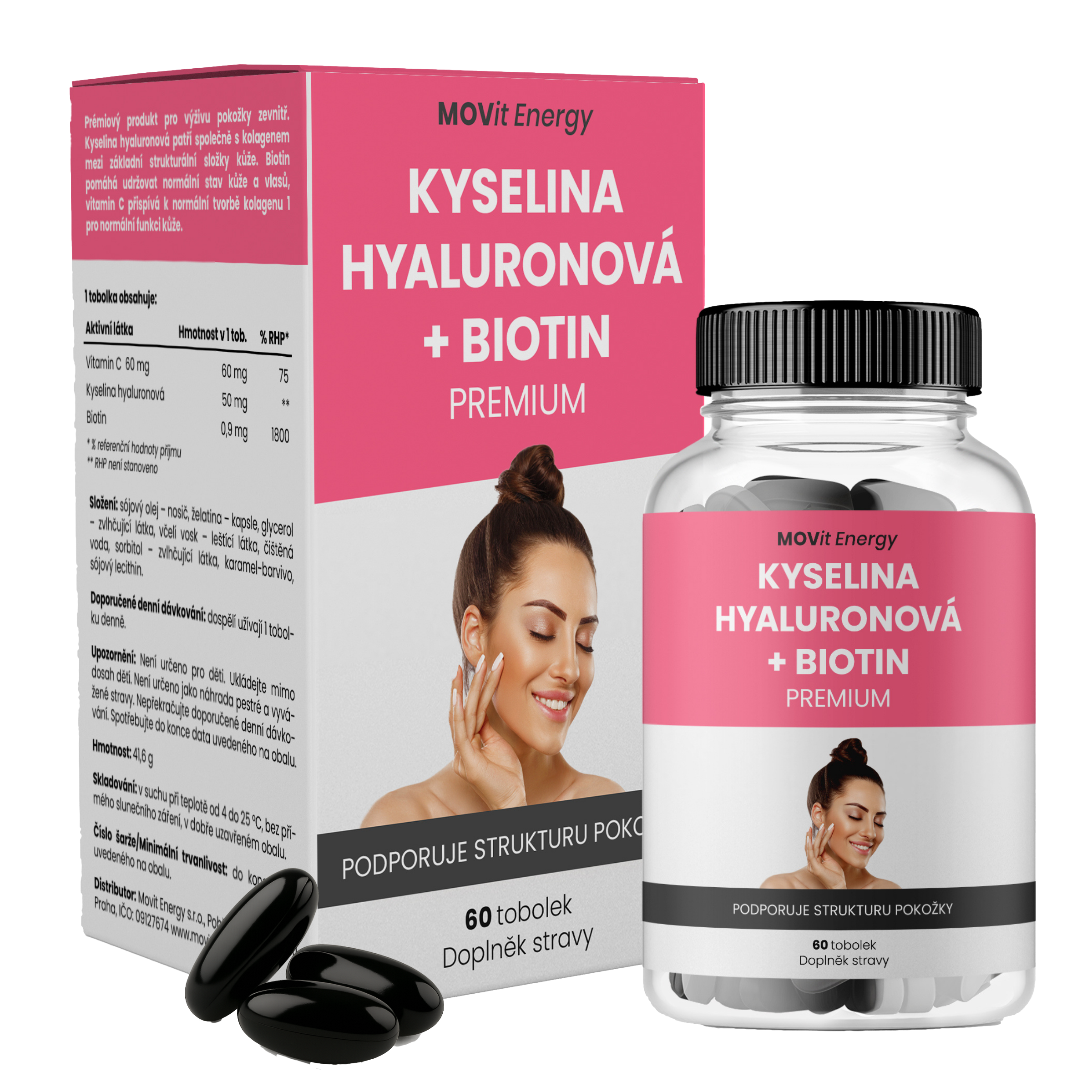 Kyselina hyaluronová + Biotin PREMIUM, 60 tobolek
