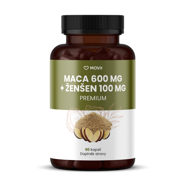 Maca 600 mg + Ženšen 100 mg, 90 kapslí