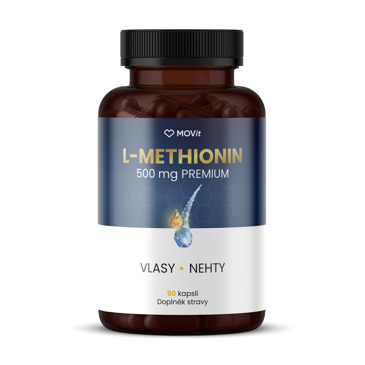 MOVit Energy L-Methionin PREMIUM 500 mg, 90 veganských kapslí