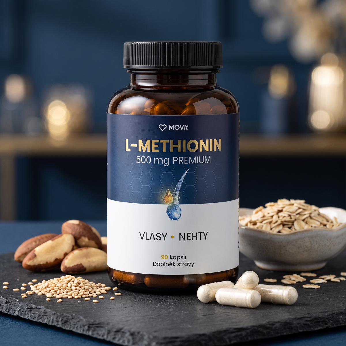 L-Methionin PREMIUM 500 mg, 90 veganských kapslí