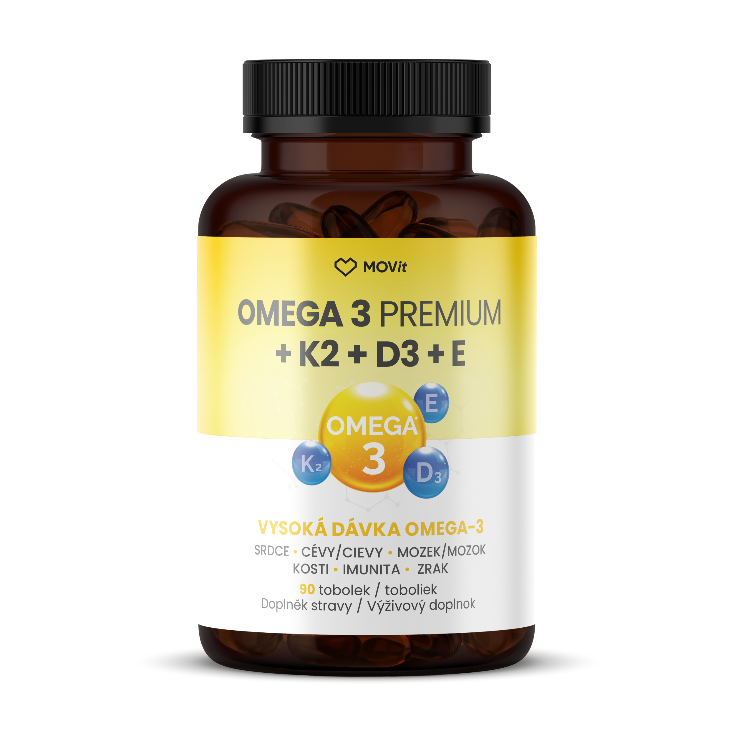 Omega 3 Premium + K2 + D3 + E, 90 tobolek