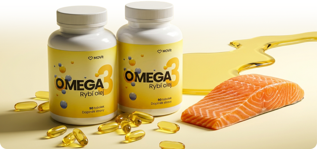 Omega 3 Rybí olej 90+90 – lahvičky a losos