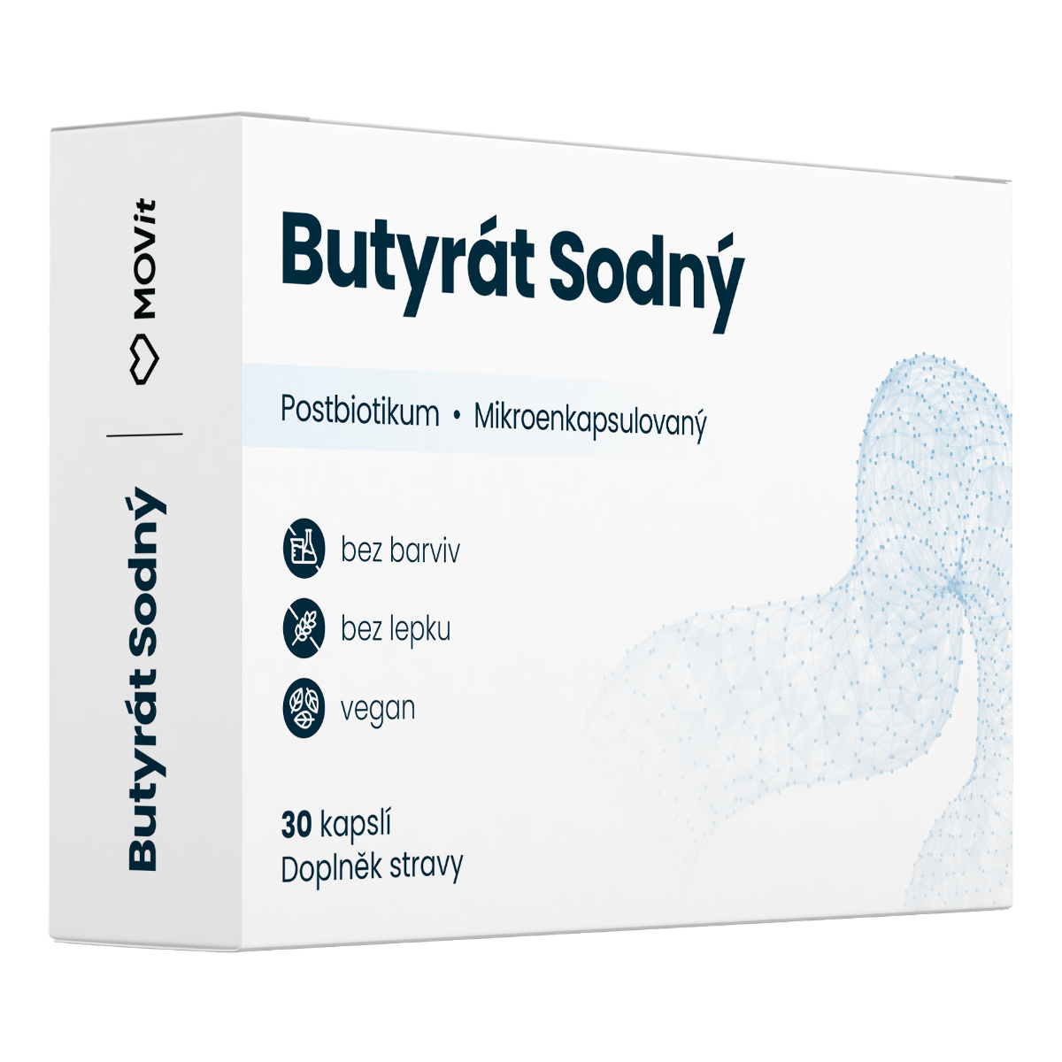 MOVit Postbiotikum Butyrát sodný, 30 enterosolventních kapslí