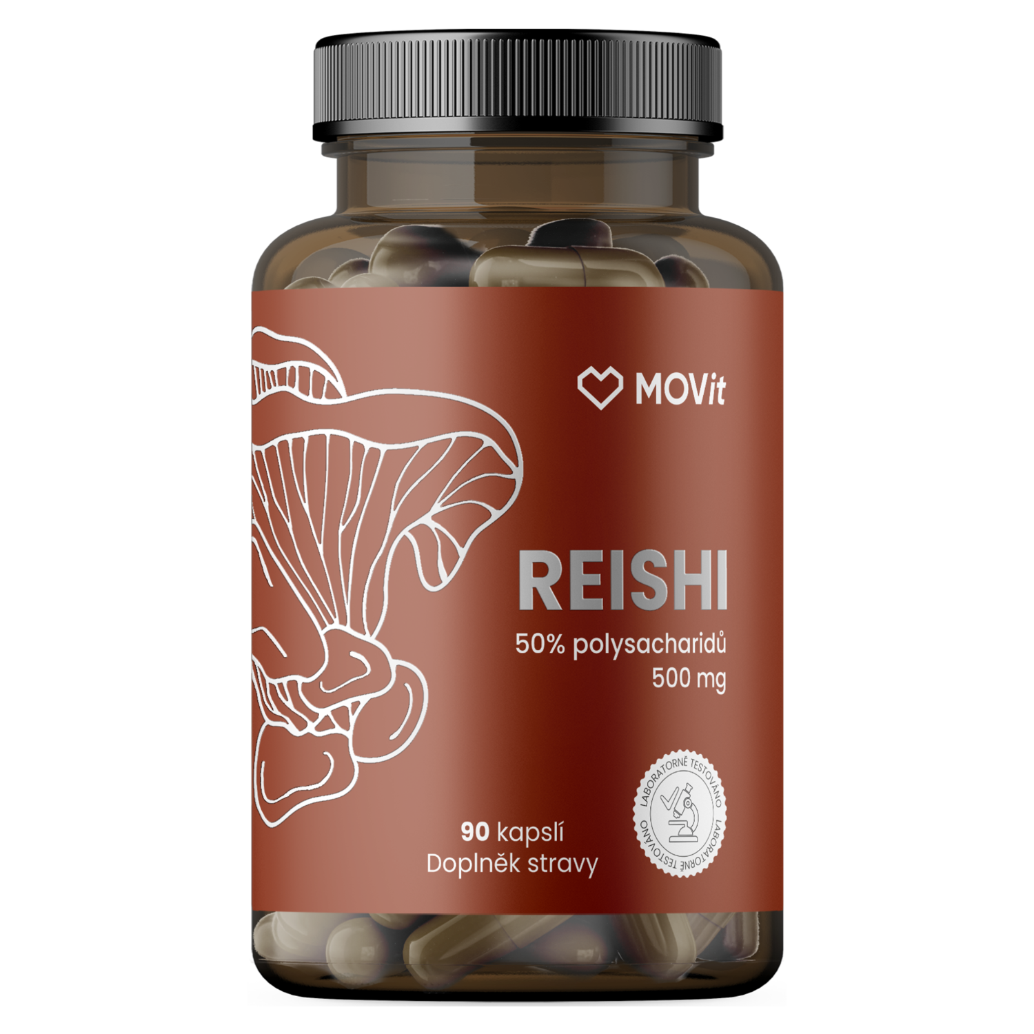 Reishi 50% polysacharidů 500 mg, 90 kapslí