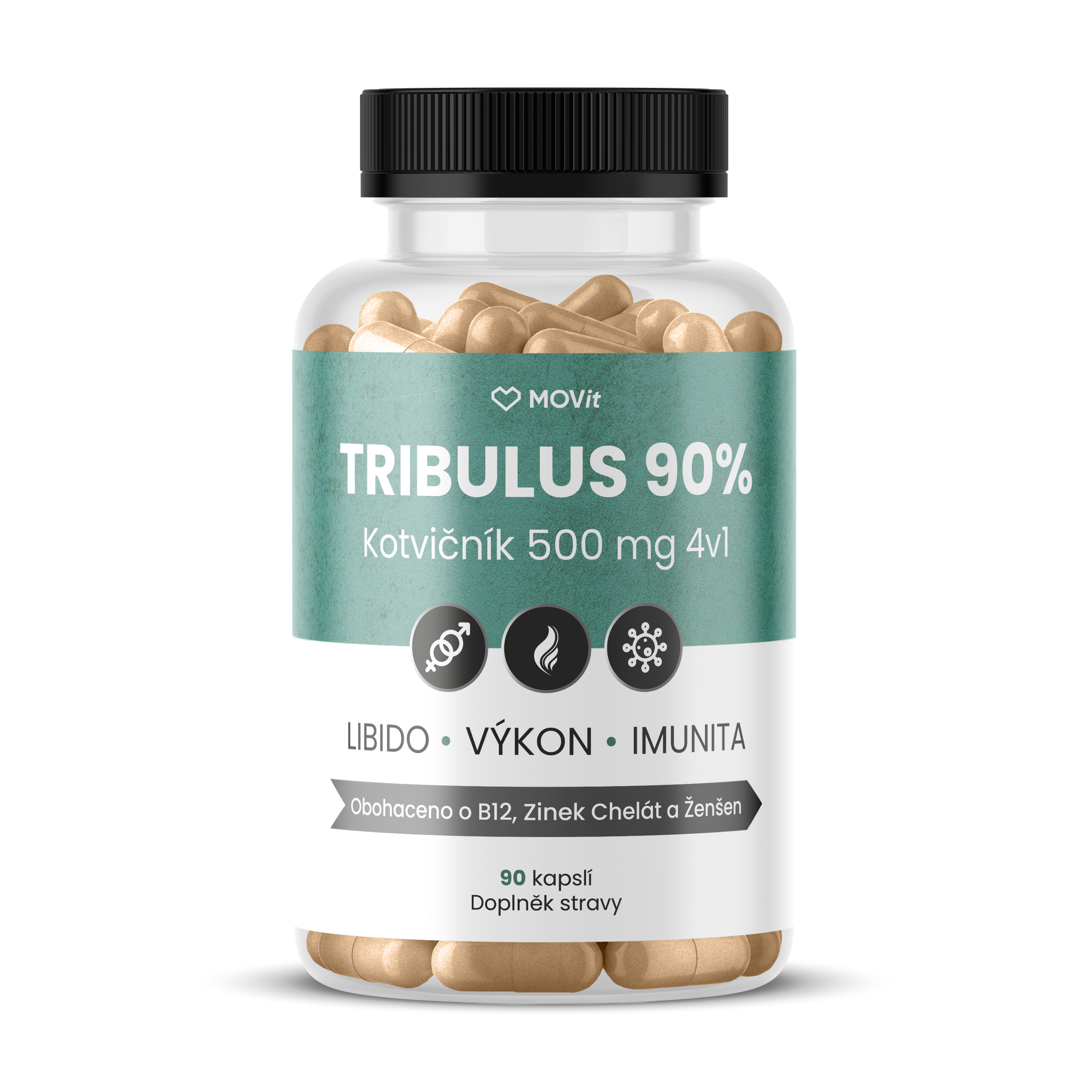 TRIBULUS 90% Kotvičník 500 mg 4v1, 90 kapslí