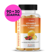 Vitamín C 1200 mg s šípky + Vitamin D + Zinek PREMIUM, 90+30 tablet