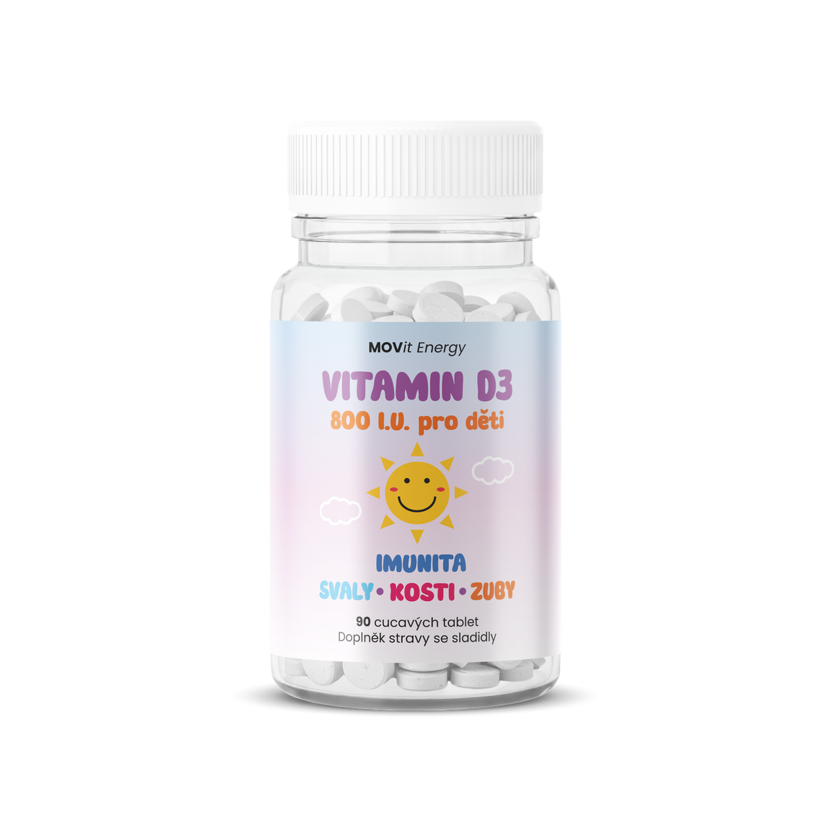 MOVit Energy Vitamín D3 800 I.U. pro děti, 90 tablet