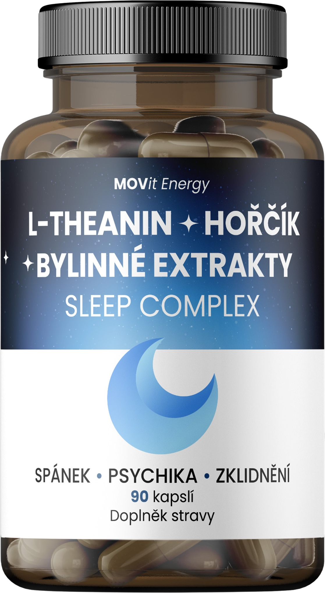 Sleep Complex L-Theanin + Hořčík + Bylinné extrakty, 90 kapslí