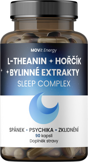 Sleep Complex L-Theanin + Hořčík + Bylinné extrakty, 90 kapslí
