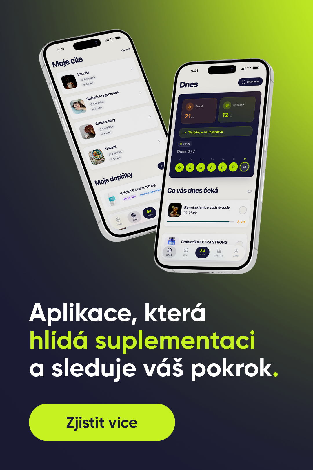 Aplikace MOVit, která hlídá suplementaci a sleduje váš pokrok