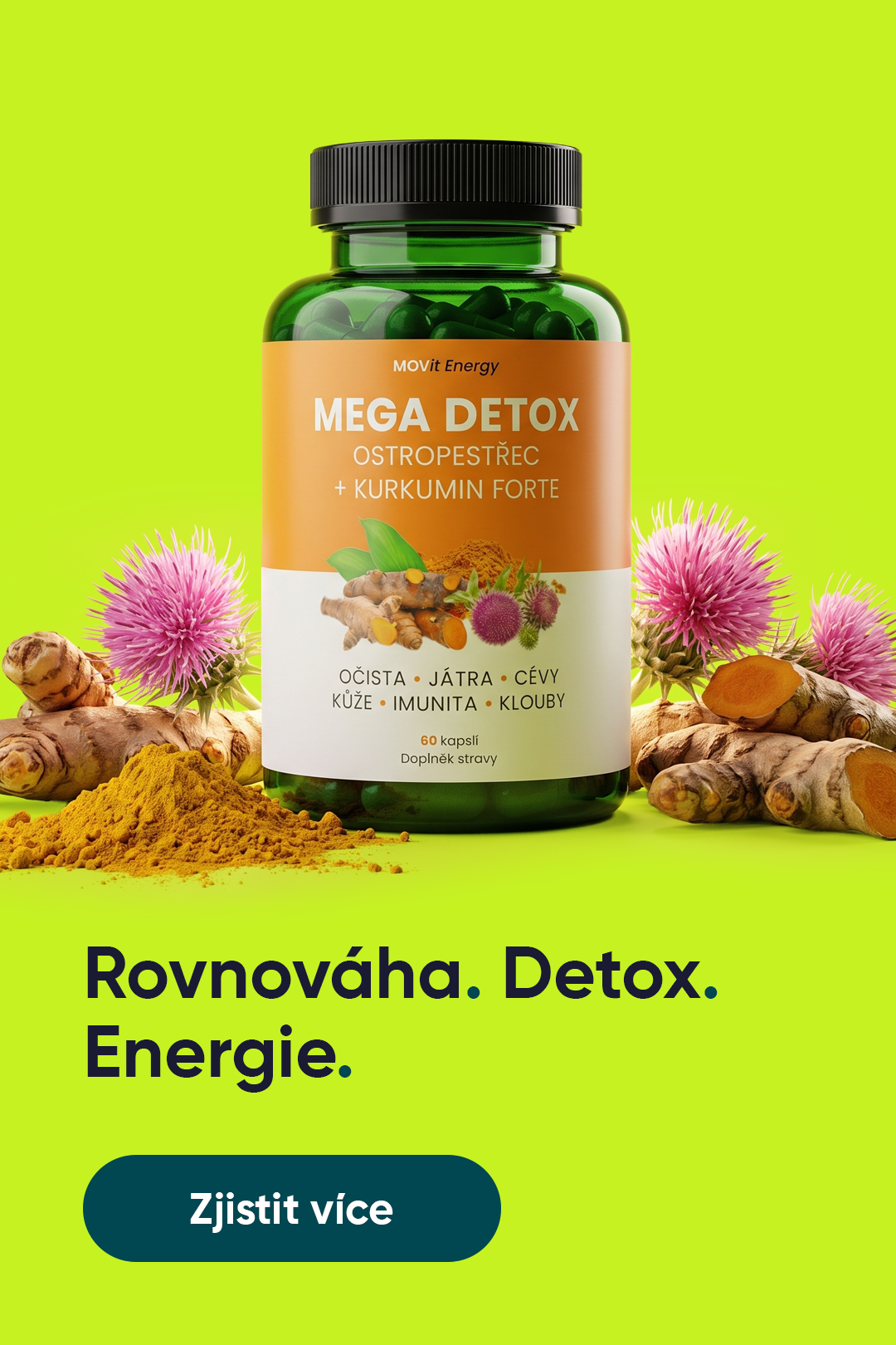 MEGA DETOX Ostropestřec + Kurkumin FORTE