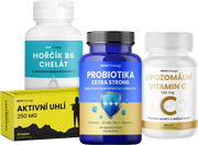 Cestovní pohotovost (Hořčík, probiotika, vitamin C, uhlí)