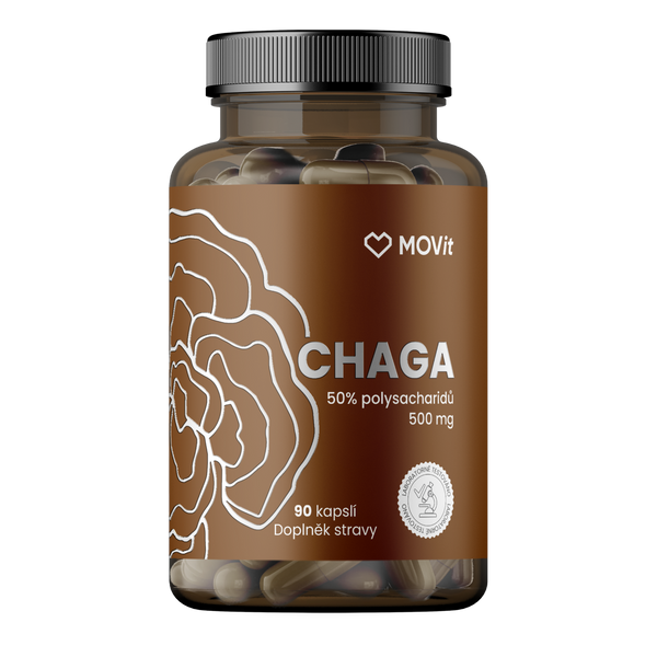 Chaga 50% polysacharidů 500 mg, 90 kapslí