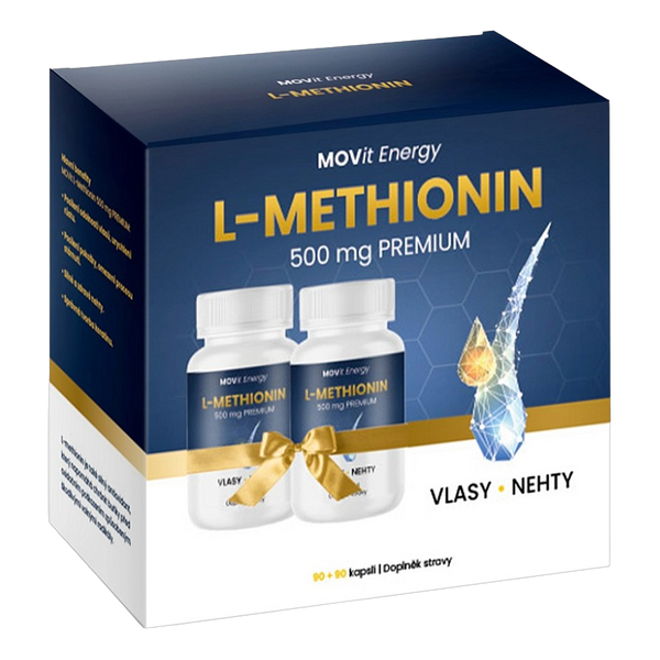 Dárkové balení L-Methionin PREMIUM 500 mg, 90+90 veganských kapslí