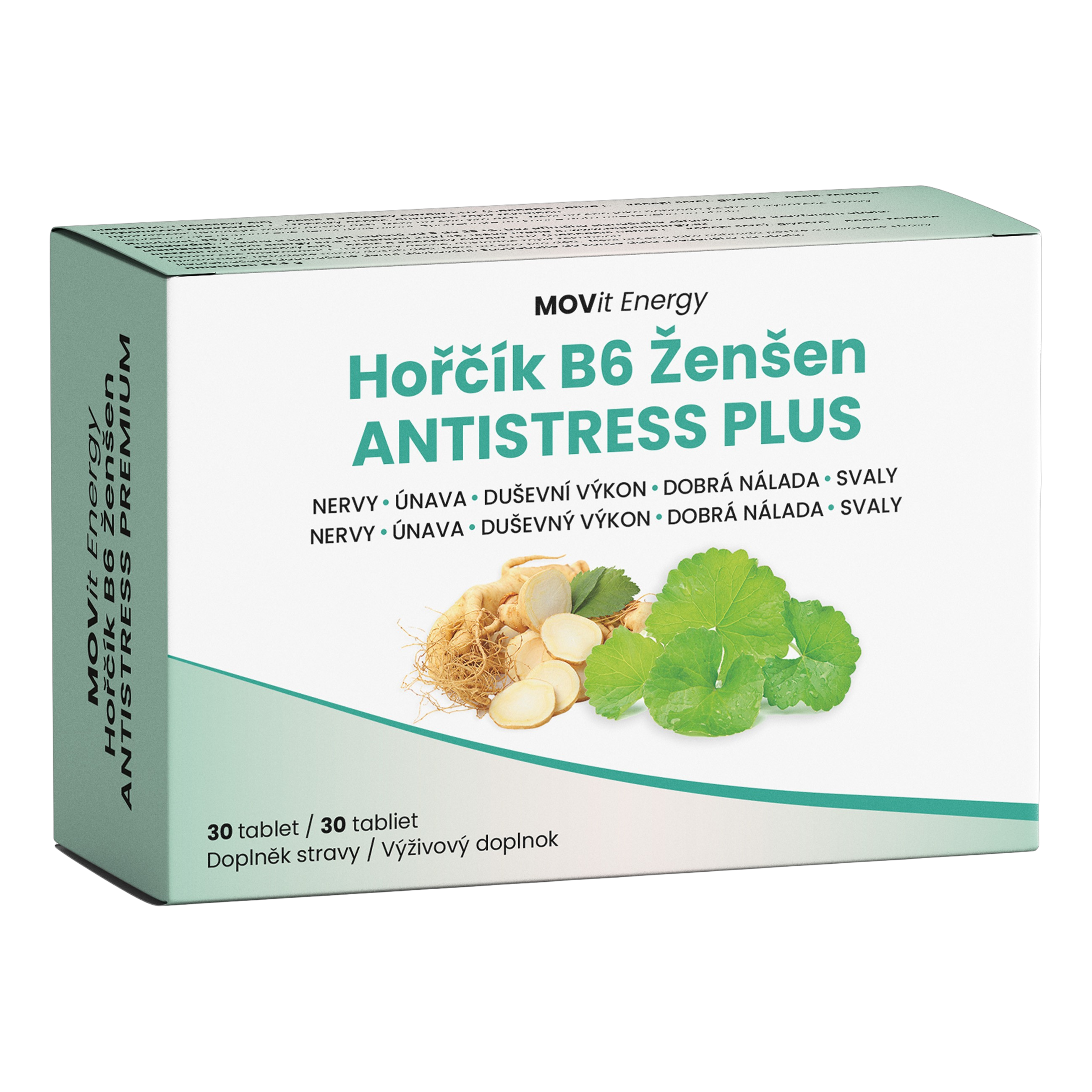 Hořčík B6 Ženšen Antistress PLUS, 30 tablet