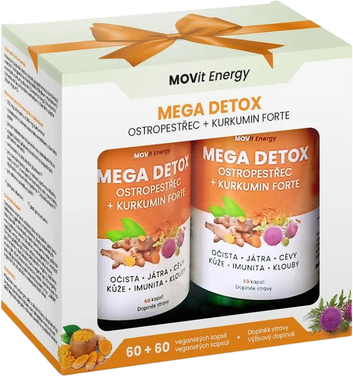 Dárkové Balení MEGA DETOX Ostropestřec + Kurkumin FORTE, 60+60 veganských kapslí