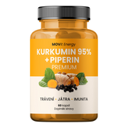 Kurkumin Extrakt 95 % + Piperin, 60 kapslí