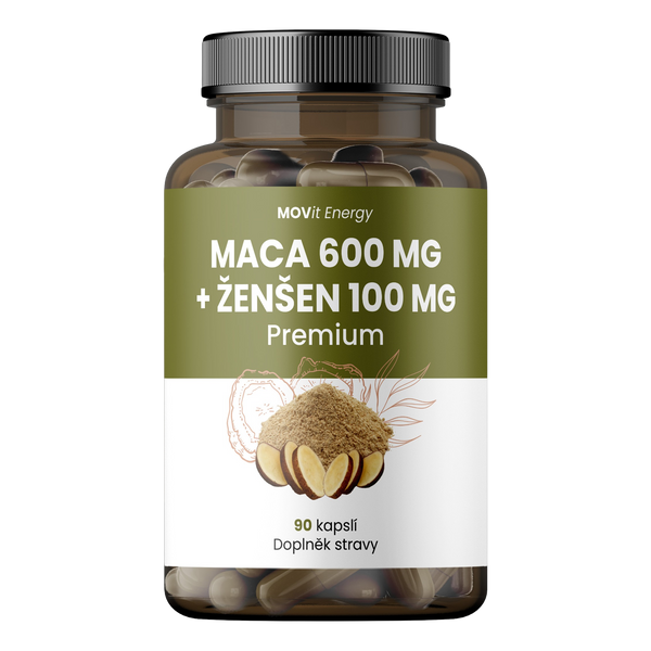 Maca 600 mg + Ženšen 100 mg, 90 kapslí