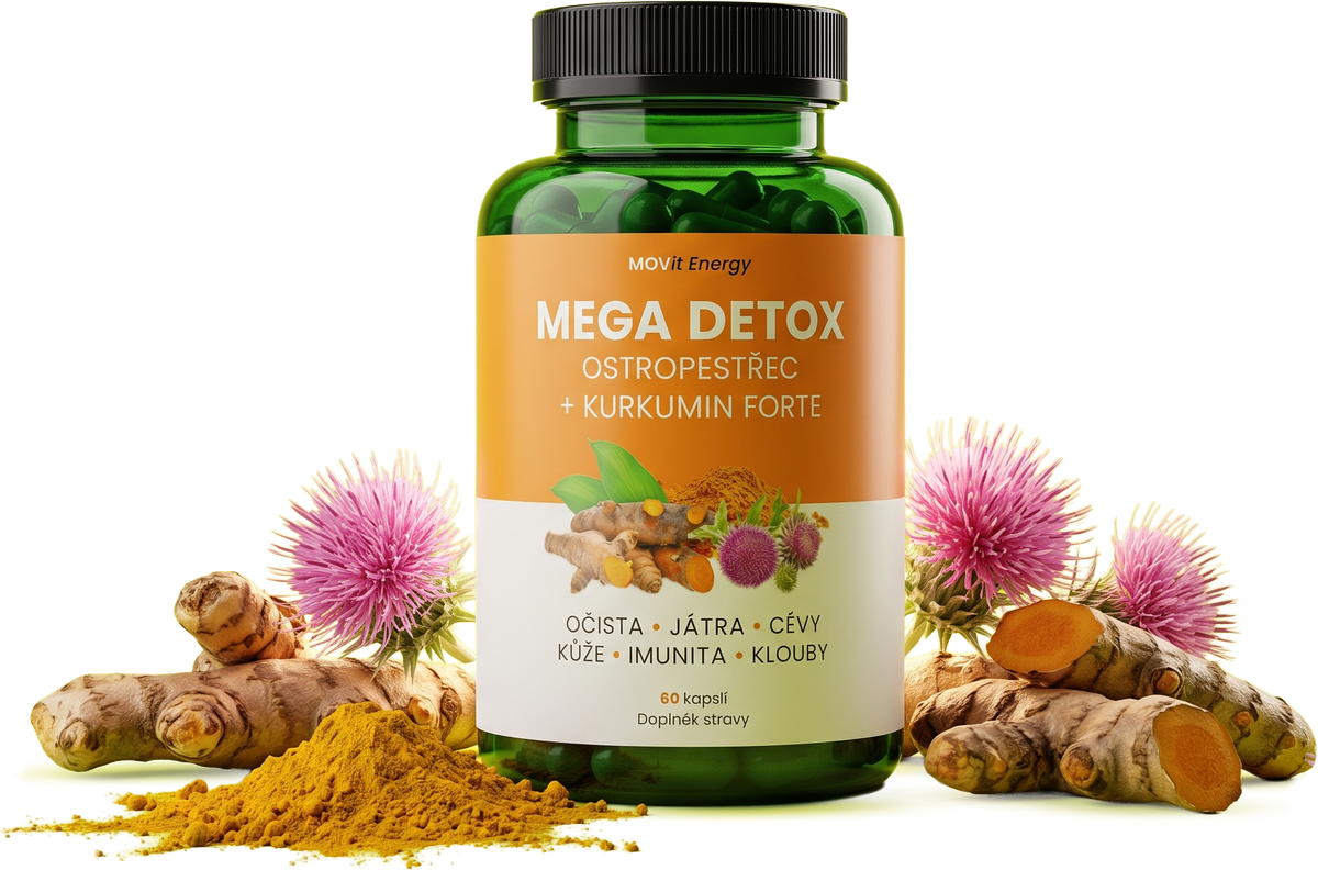 MEGA DETOX Ostropestřec + Kurkumin FORTE s kurkumou a ostropestřcem